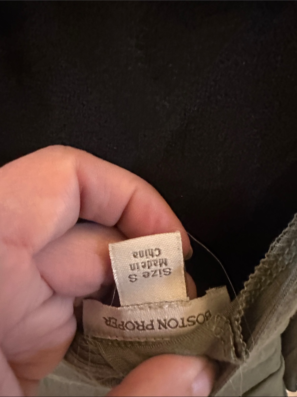 Boston Proper Olive Green V‑Neck Midi Wrap Dress - Picture 3 of 3